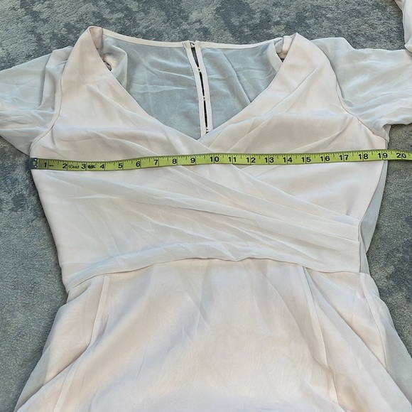 New Watters & Watters x BHLDN Nova Maxi Dress Ice Pink Chiffon Sz 10 - Picture 9 of 12